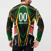 Personalised St Kitts and Nevis Cricket Patriots Button Sweatshirt Rising with Caribbean Battlefield