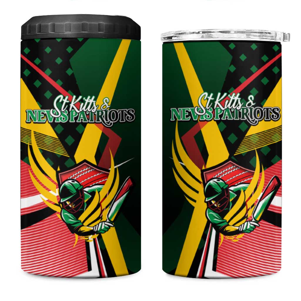 St Kitts and Nevis Cricket Patriots 4 in 1 Can Cooler Tumbler Rising with Caribbean Battlefield