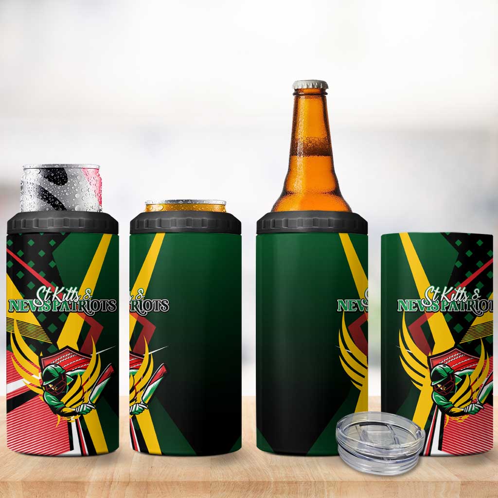 St Kitts and Nevis Cricket Patriots 4 in 1 Can Cooler Tumbler Rising with Caribbean Battlefield