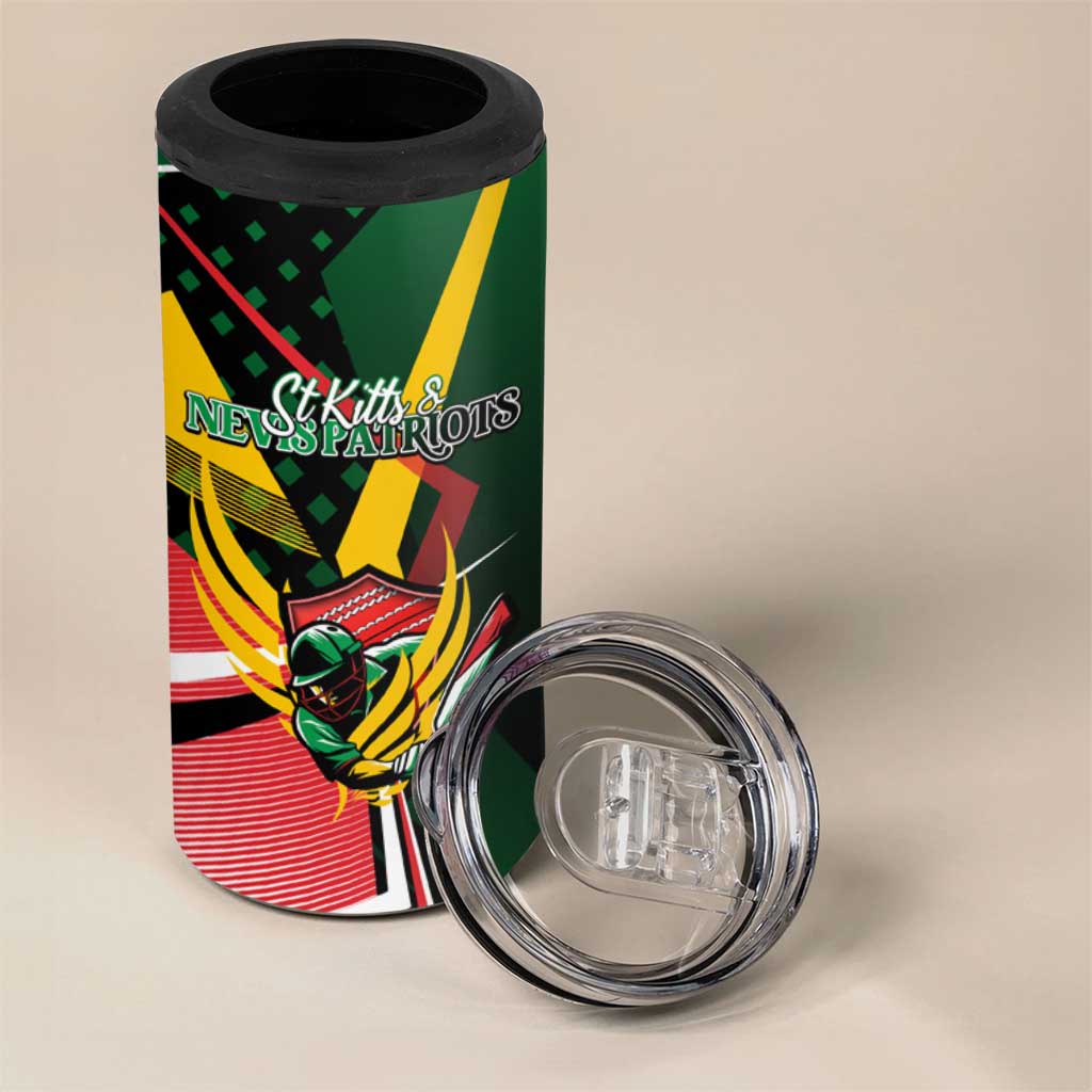 St Kitts and Nevis Cricket Patriots 4 in 1 Can Cooler Tumbler Rising with Caribbean Battlefield