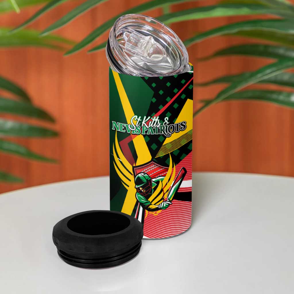 St Kitts and Nevis Cricket Patriots 4 in 1 Can Cooler Tumbler Rising with Caribbean Battlefield