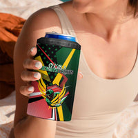 St Kitts and Nevis Cricket Patriots 4 in 1 Can Cooler Tumbler Rising with Caribbean Battlefield