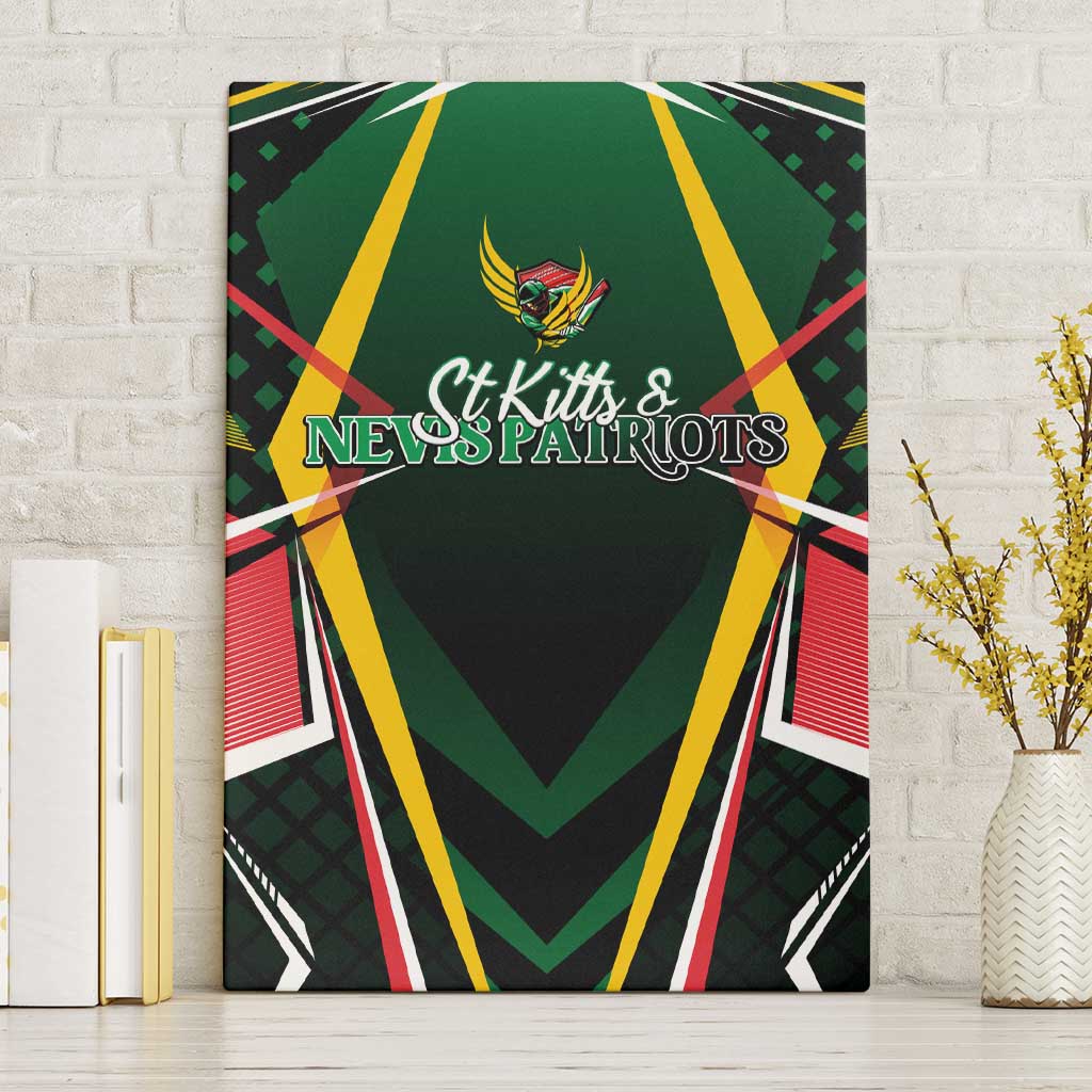 St Kitts and Nevis Cricket Patriots Canvas Wall Art Rising with Caribbean Battlefield
