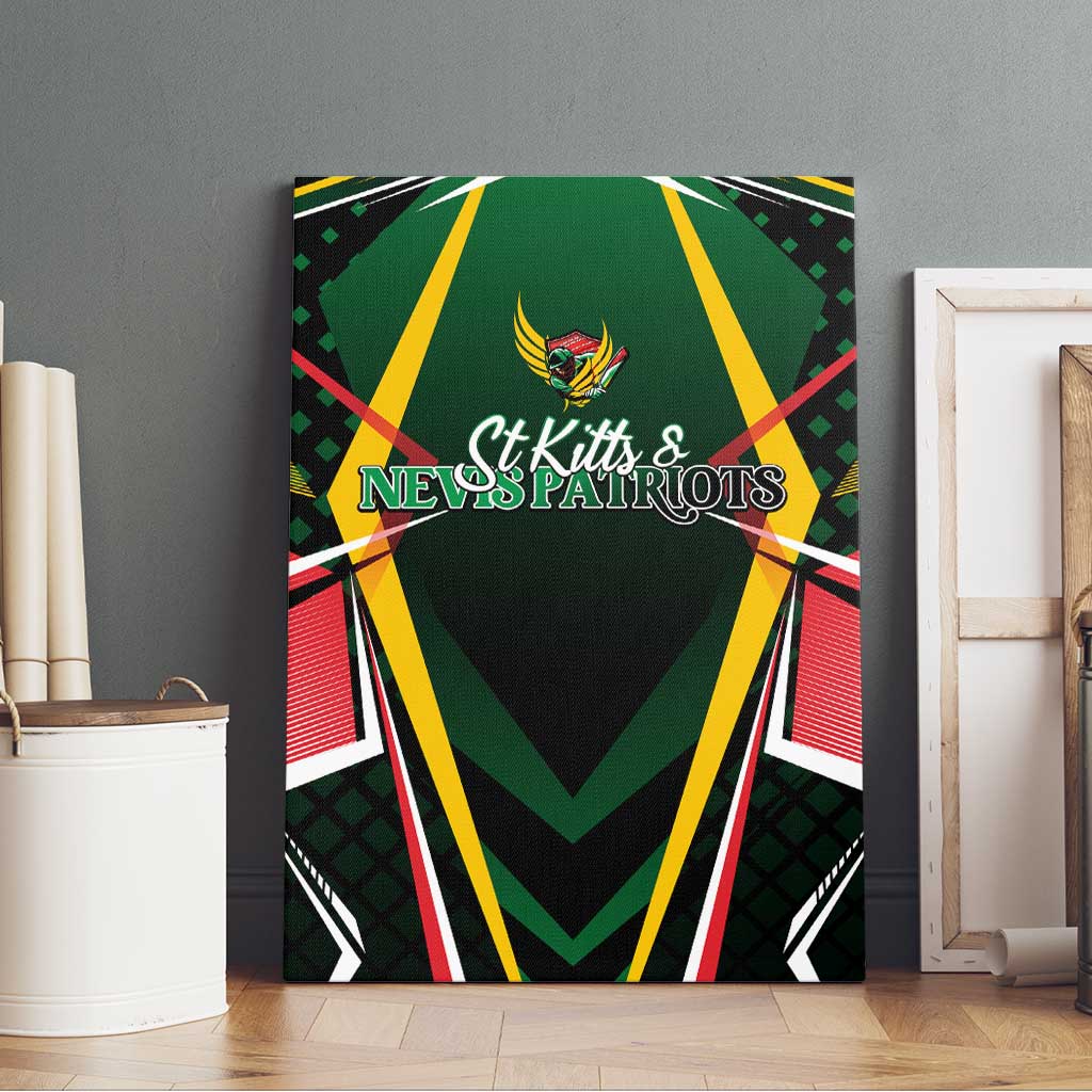 St Kitts and Nevis Cricket Patriots Canvas Wall Art Rising with Caribbean Battlefield
