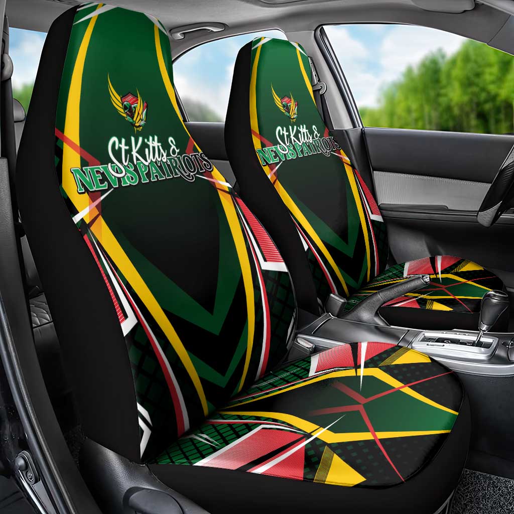 St Kitts and Nevis Cricket Patriots Car Seat Cover Rising with Caribbean Battlefield