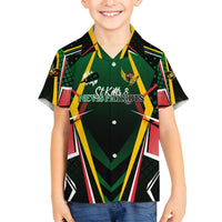 Personalised St Kitts and Nevis Cricket Patriots Family Matching Long Sleeve Bodycon Dress and Hawaiian Shirt Rising with Caribbean Battlefield