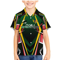 Personalised St Kitts and Nevis Cricket Patriots Family Matching Mermaid Dress and Hawaiian Shirt Rising with Caribbean Battlefield