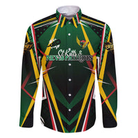 Personalised St Kitts and Nevis Cricket Patriots Family Matching Off The Shoulder Long Sleeve Dress and Hawaiian Shirt Rising with Caribbean Battlefield