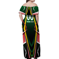 Personalised St Kitts and Nevis Cricket Patriots Family Matching Off Shoulder Maxi Dress and Hawaiian Shirt Rising with Caribbean Battlefield