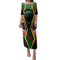 Personalised St Kitts and Nevis Cricket Patriots Family Matching Puletasi and Hawaiian Shirt Rising with Caribbean Battlefield