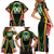 Personalised St Kitts and Nevis Cricket Patriots Family Matching Short Sleeve Bodycon Dress and Hawaiian Shirt Rising with Caribbean Battlefield