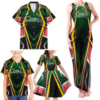 Personalised St Kitts and Nevis Cricket Patriots Family Matching Tank Maxi Dress and Hawaiian Shirt Rising with Caribbean Battlefield