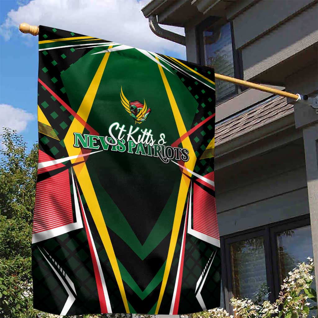 St Kitts and Nevis Cricket Patriots Garden Flag Rising with Caribbean Battlefield