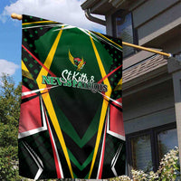 St Kitts and Nevis Cricket Patriots Garden Flag Rising with Caribbean Battlefield