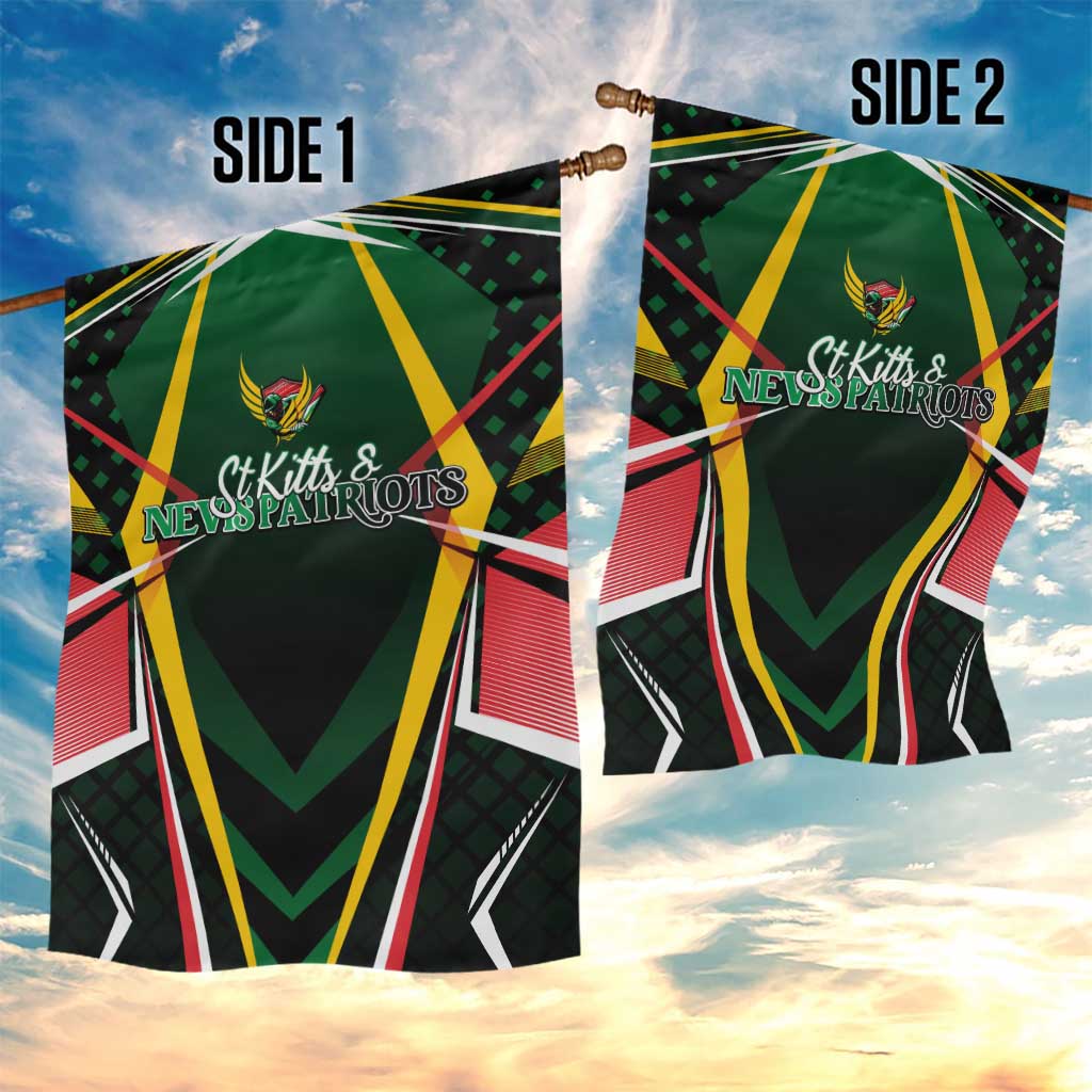 St Kitts and Nevis Cricket Patriots Garden Flag Rising with Caribbean Battlefield