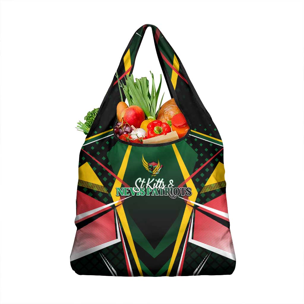 St Kitts and Nevis Cricket Patriots Grocery Bag Rising with Caribbean Battlefield