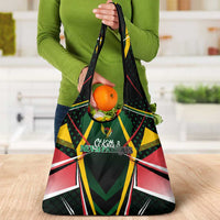 St Kitts and Nevis Cricket Patriots Grocery Bag Rising with Caribbean Battlefield