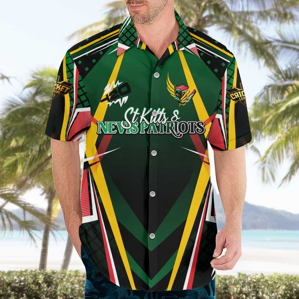 Personalised St Kitts and Nevis Cricket Patriots Hawaiian Shirt Rising with Caribbean Battlefield