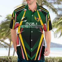 Personalised St Kitts and Nevis Cricket Patriots Hawaiian Shirt Rising with Caribbean Battlefield