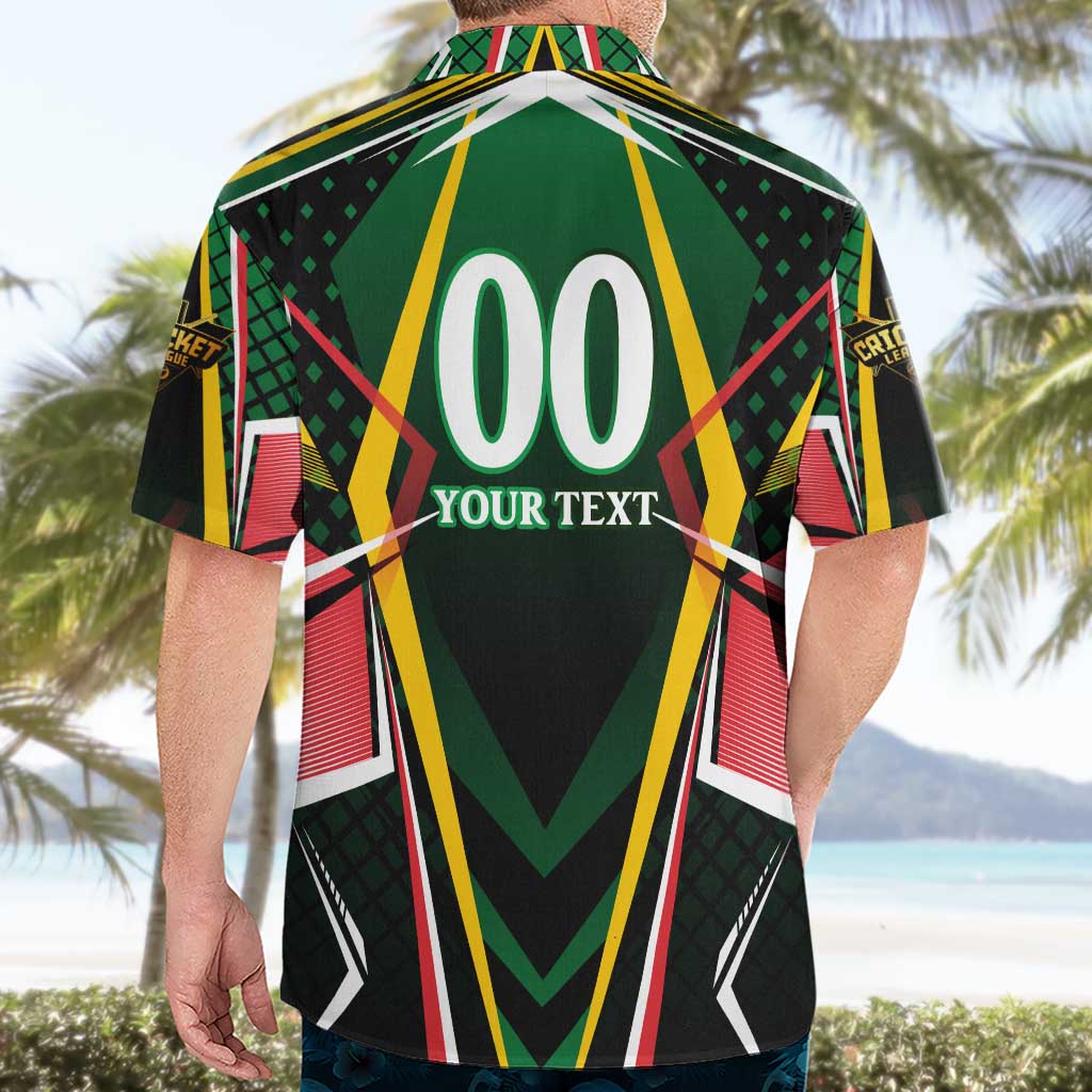 Personalised St Kitts and Nevis Cricket Patriots Hawaiian Shirt Rising with Caribbean Battlefield