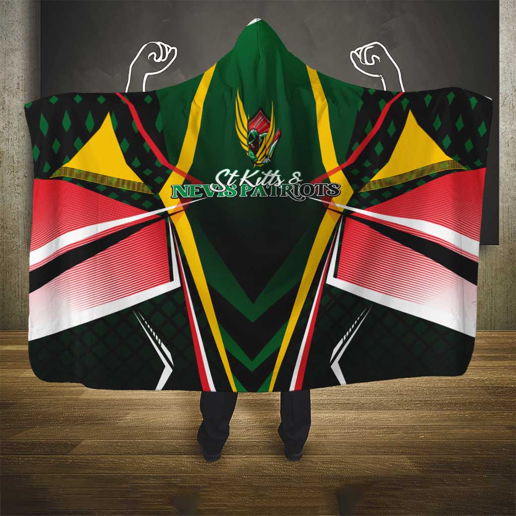 St Kitts and Nevis Cricket Patriots Hooded Blanket Rising with Caribbean Battlefield