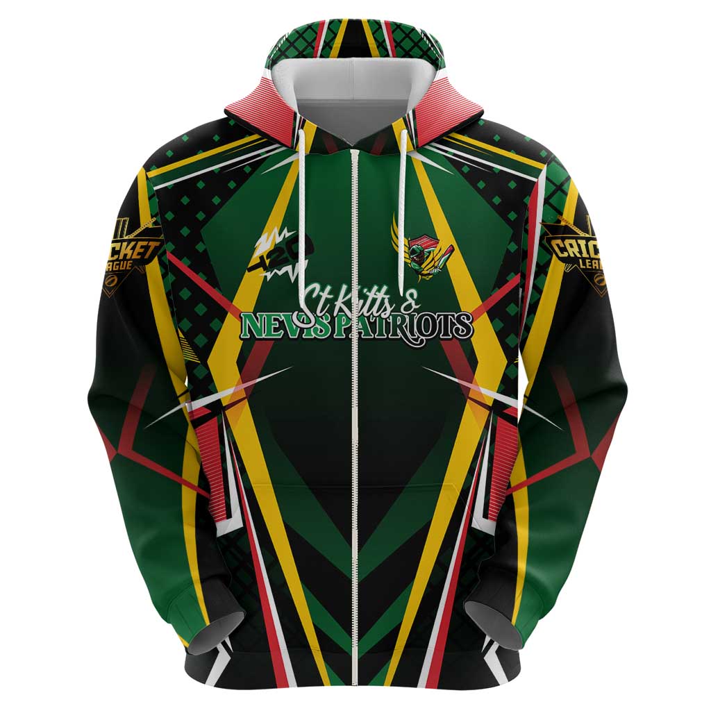 Personalised St Kitts and Nevis Cricket Patriots Hoodie Rising with Caribbean Battlefield