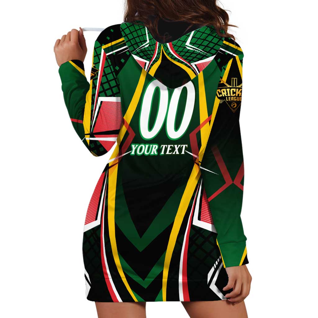 Personalised St Kitts and Nevis Cricket Patriots Hoodie Dress Rising with Caribbean Battlefield