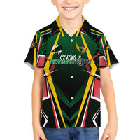 Personalised St Kitts and Nevis Cricket Patriots Kid Hawaiian Shirt Rising with Caribbean Battlefield
