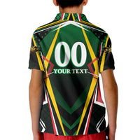 Personalised St Kitts and Nevis Cricket Patriots Kid Polo Shirt Rising with Caribbean Battlefield