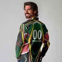 Personalised St Kitts and Nevis Cricket Patriots Long Sleeve Polo Shirt Rising with Caribbean Battlefield