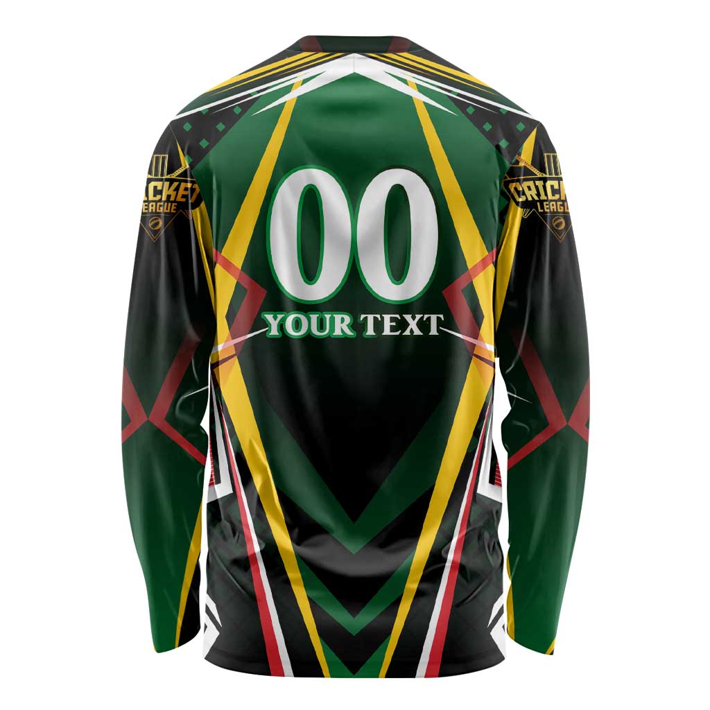Personalised St Kitts and Nevis Cricket Patriots Long Sleeve Shirt Rising with Caribbean Battlefield