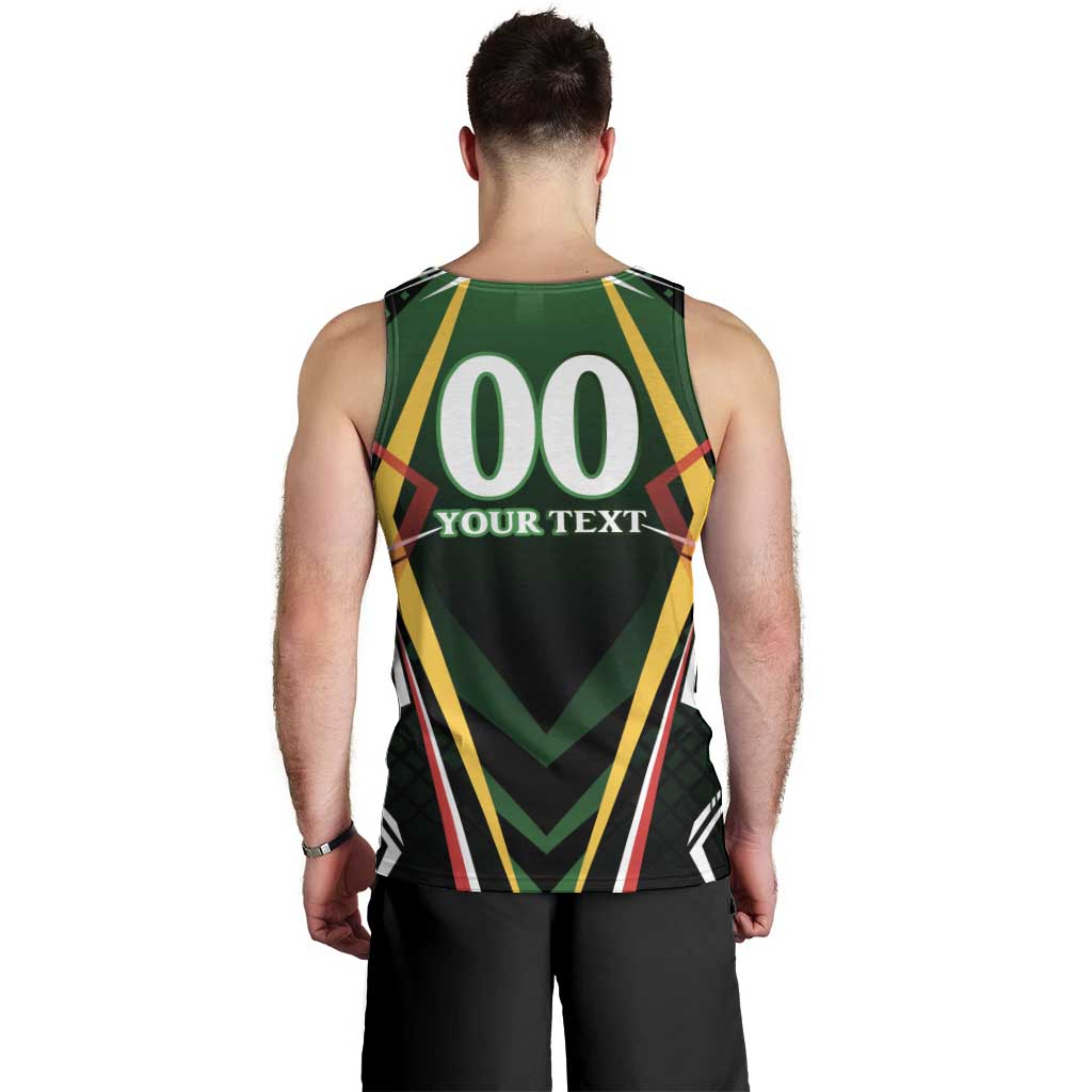 Personalised St Kitts and Nevis Cricket Patriots Men Tank Top Rising with Caribbean Battlefield