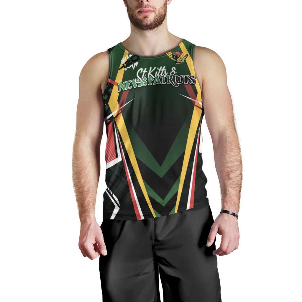 Personalised St Kitts and Nevis Cricket Patriots Men Tank Top Rising with Caribbean Battlefield