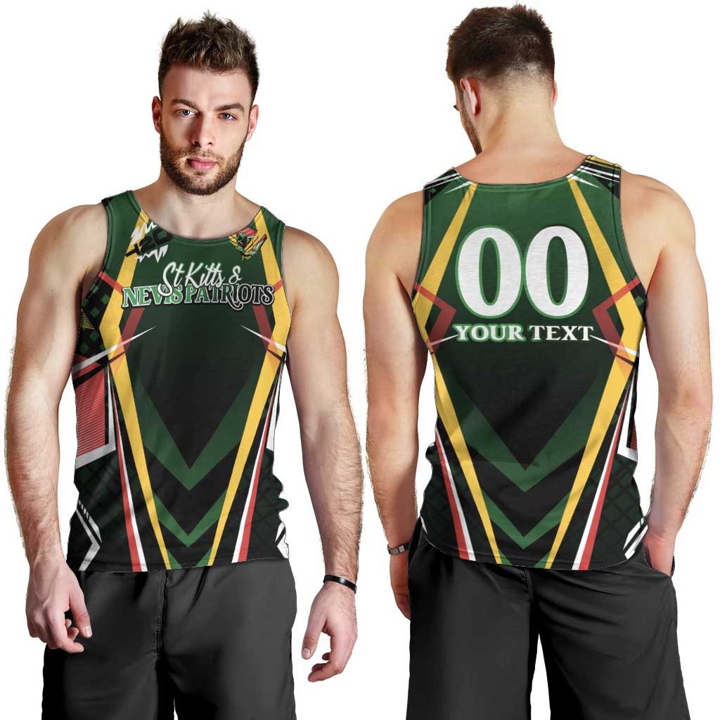 Personalised St Kitts and Nevis Cricket Patriots Men Tank Top Rising with Caribbean Battlefield