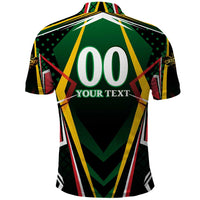 Personalised St Kitts and Nevis Cricket Patriots Polo Shirt Rising with Caribbean Battlefield