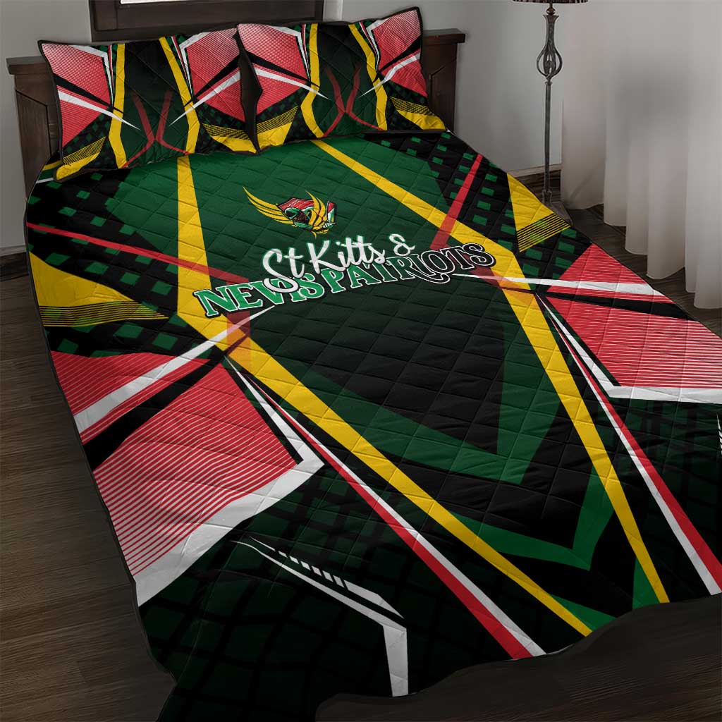 St Kitts and Nevis Cricket Patriots Quilt Bed Set Rising with Caribbean Battlefield