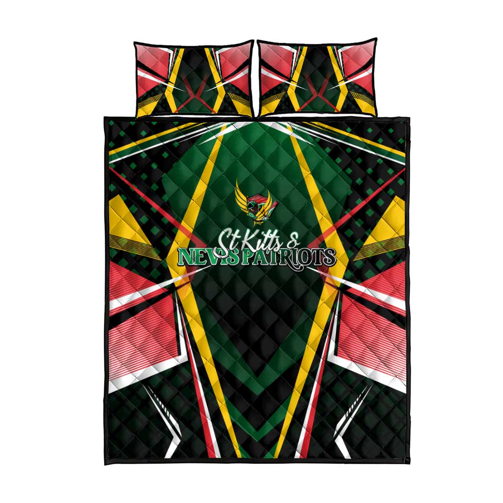 St Kitts and Nevis Cricket Patriots Quilt Bed Set Rising with Caribbean Battlefield