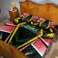 St Kitts and Nevis Cricket Patriots Quilt Bed Set Rising with Caribbean Battlefield
