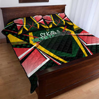 St Kitts and Nevis Cricket Patriots Quilt Bed Set Rising with Caribbean Battlefield