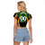 Personalised St Kitts and Nevis Cricket Patriots Raglan Cropped T Shirt Rising with Caribbean Battlefield