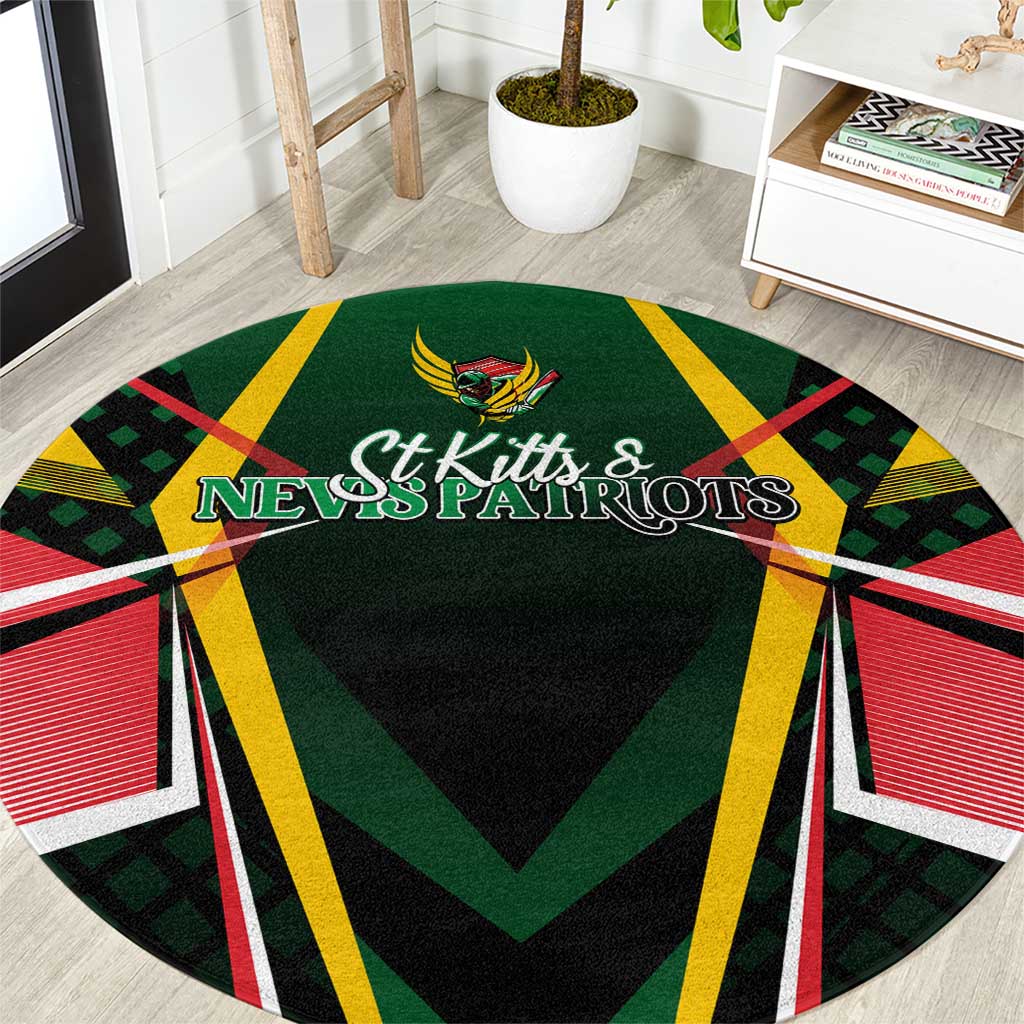 St Kitts and Nevis Cricket Patriots Round Carpet Rising with Caribbean Battlefield