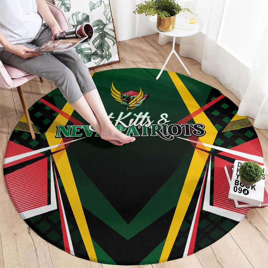 St Kitts and Nevis Cricket Patriots Round Carpet Rising with Caribbean Battlefield