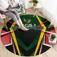 St Kitts and Nevis Cricket Patriots Round Carpet Rising with Caribbean Battlefield