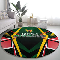 St Kitts and Nevis Cricket Patriots Round Carpet Rising with Caribbean Battlefield