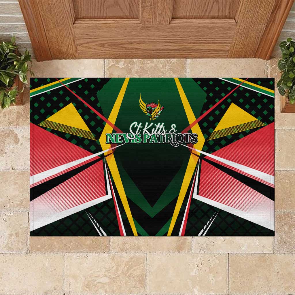 St Kitts and Nevis Cricket Patriots Rubber Doormat Rising with Caribbean Battlefield
