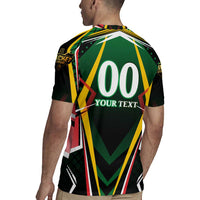Personalised St Kitts and Nevis Cricket Patriots Rugby Jersey Rising with Caribbean Battlefield