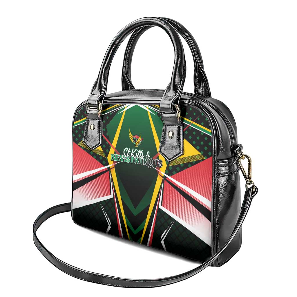 St Kitts and Nevis Cricket Patriots Shoulder Handbag Rising with Caribbean Battlefield