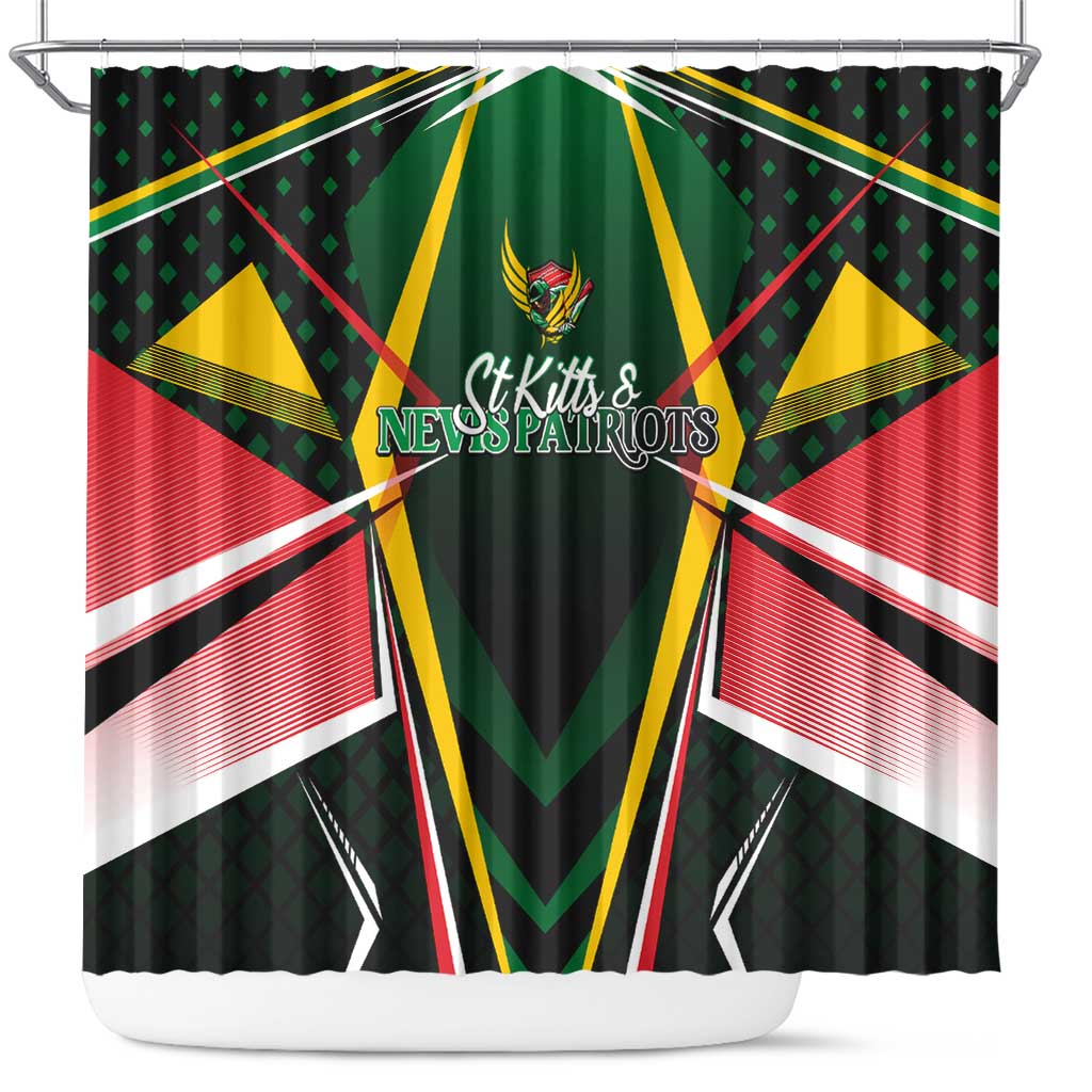 St Kitts and Nevis Cricket Patriots Shower Curtain Rising with Caribbean Battlefield