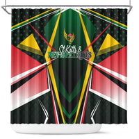 St Kitts and Nevis Cricket Patriots Shower Curtain Rising with Caribbean Battlefield