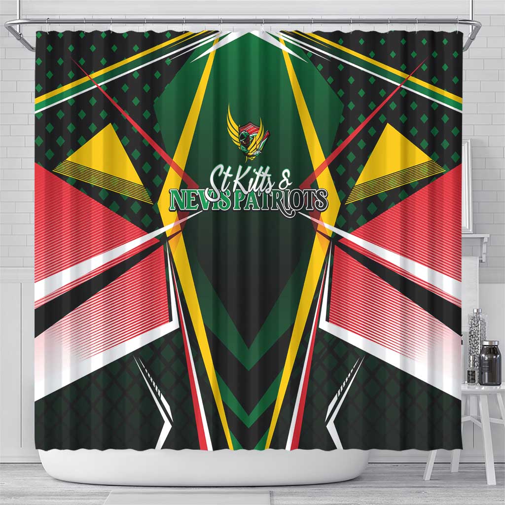 St Kitts and Nevis Cricket Patriots Shower Curtain Rising with Caribbean Battlefield